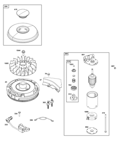 Flywheel, Ignition, And Starter Group Diagram and Parts List for 21R807-0039-B5 200000 - 399999 Briggs and Stratton Engine